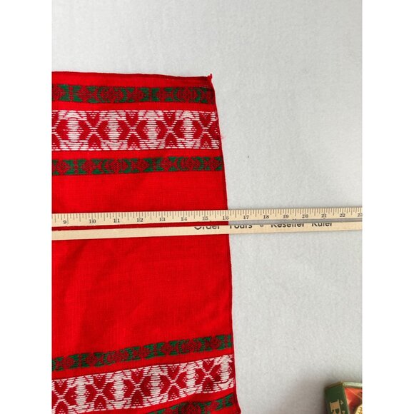 Vtg Set Of 4 Christmas Napkins & Rings Wooden Snowy Houses Embroidered - Picture 7 of 12